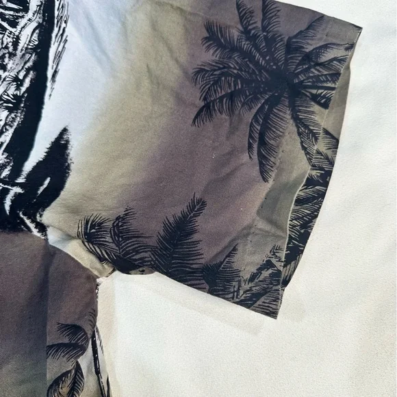 Vintage RJC Hawaiian Shirt Mens L Tropical Beach Scene Short Sleeve Sail Floral - Picture 5 of 12